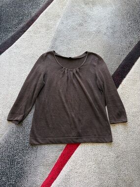 Lafayette 148 New York Brown Linen Blouse